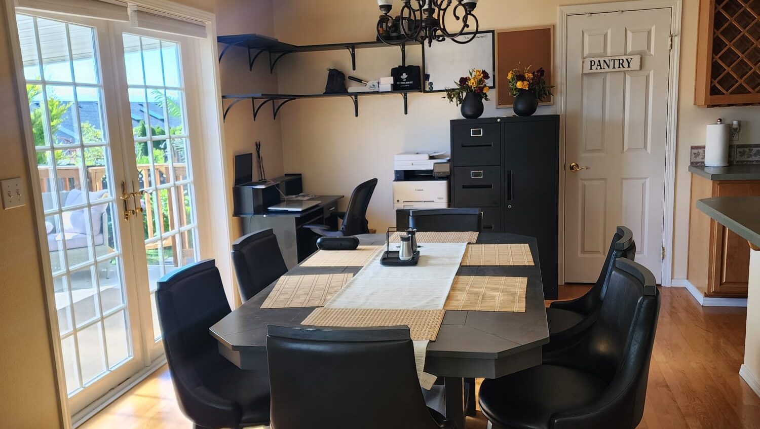Bright and welcoming shared dining room